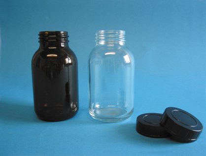 Weithalsverpackungsflaschen, Braunglas, ohne Verschluss