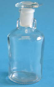 Tropfflaschen mit flachem Deckelstopfen, Klarglas