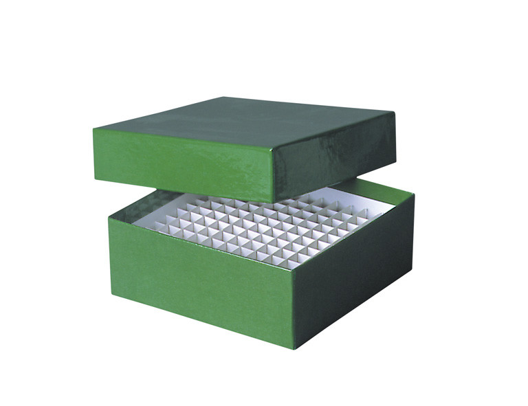 ratiolab® Kryo-Boxen aus Karton, kunststoffbeschichtet, grün,