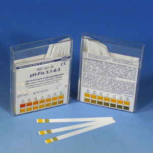 pH-Fix-Indikatorstäbchen pH 3,1 – 8,3 CE, 100 Stäbchen 6 × 85 mm