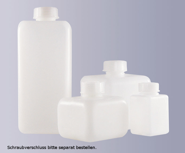 Vierkantflasche, enghals, PE-HD, naturfarbig