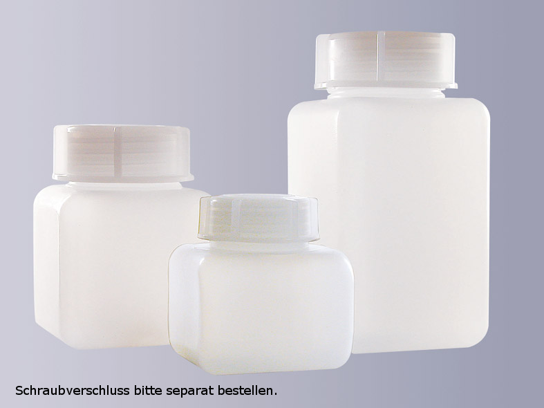 Vierkantflasche, weithals, PE-HD, naturfarbig