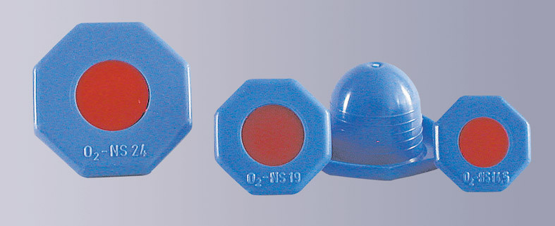 Achtkant-Deckelstopfen, PE-HD, blau, rund, für Sauerstoff-Flaschen