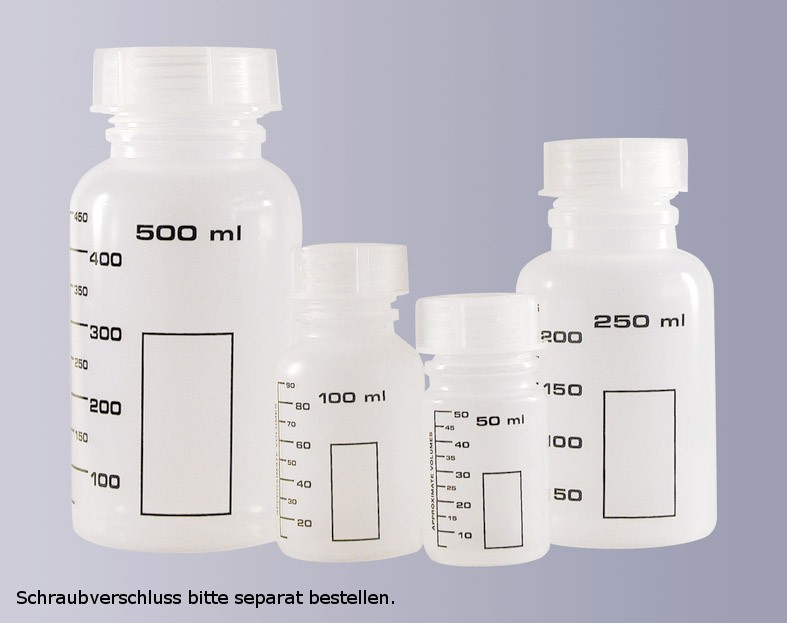 Weithals-Verpackungsflasche, PP, naturfarbig, mit Graduierung