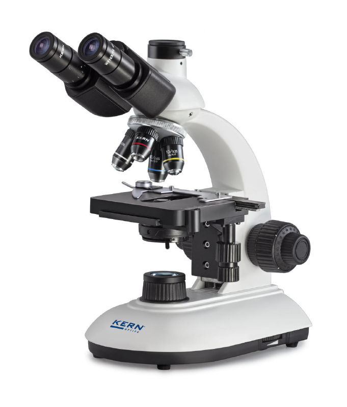 Durchlichtmikroskop OBE 104, Trinokular, Achromat 4/10/40; WF10x18; 3W LED