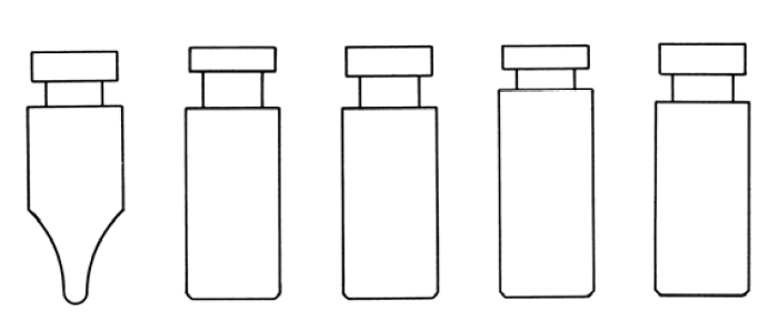 Rollrandflaschen aus Glas mit Halsöffnung 5 mm (Standardöffnung) 