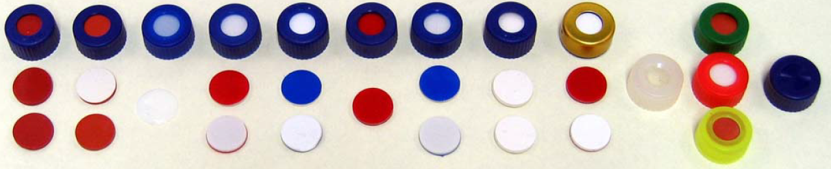 Schraubkappen G 9 aus PP, blau, mit eingelegten Dichtscheiben für KH-Flaschen