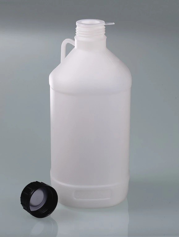 Enghalsflasche mit UN-Zulassung Volumen 2500 ml, rund, mit seitlichem Griff