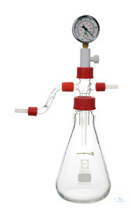 Woulff'sche Flasche, Erlenmeyer-Form, mit Rückschlagventil