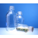 Laborflasche "Protect save", Kunststoffbeschichtet, vacuum- und druckfest
