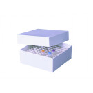 Rastereinsätze für ratiolab® Kryo-Boxen aus PP,  weiß, B x T x H 133 x 133 x 30 mm - 5 Stk.