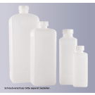 Vierkantflasche, enghals, geriffelt, PE-HD, naturfarbig