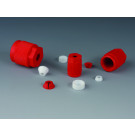 Schraubkappe rot,ETFE/Glasfaser, mit Klemmring, Dichtkeil, Dichtplatte , GL 14, f. Schlauch/Rohr 